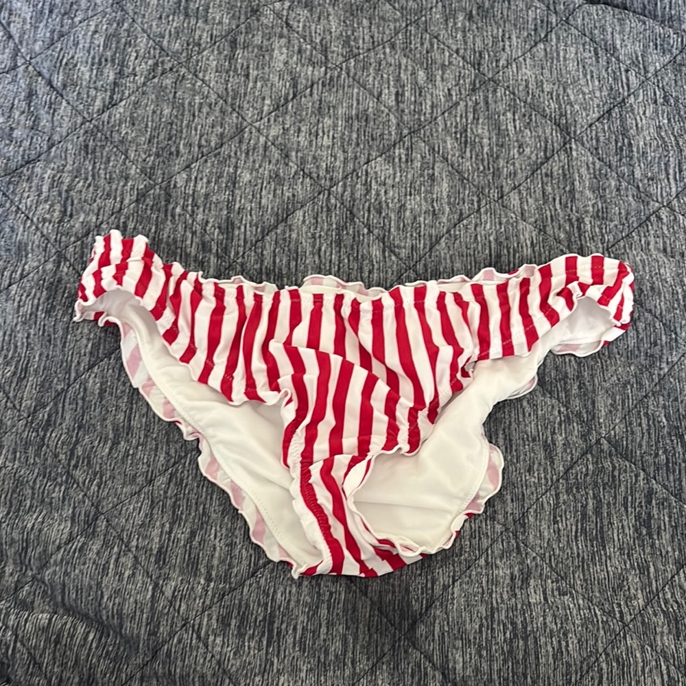 Shade & Shore Red and White Striped Bikini Bottom
